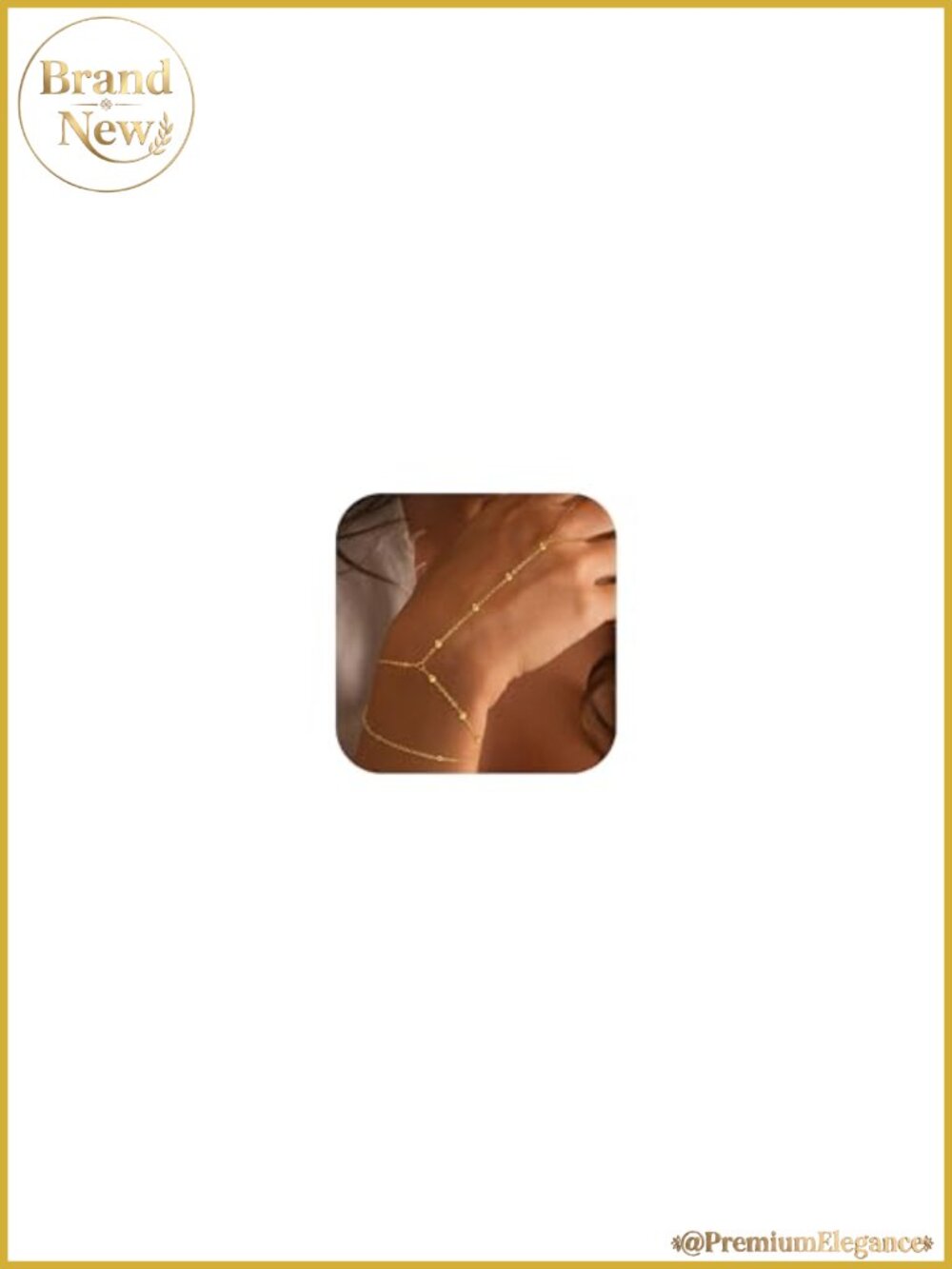 14K Gold Plated Hand Chain Bracelet for Women Adjustable Ring Bracelet